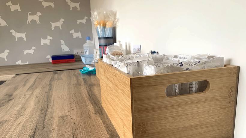The clinic room prepared for a procedure
